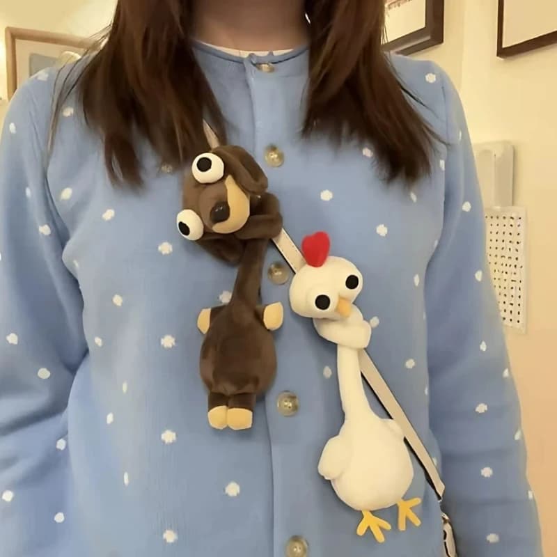 Peluche Drago Bassotto Malvagio con Collo Lungo 40 cm, Divertente e Bizzarro, Simpatico Animale di Peluche, Decorazione per la Stanza, Regalo di Compleanno