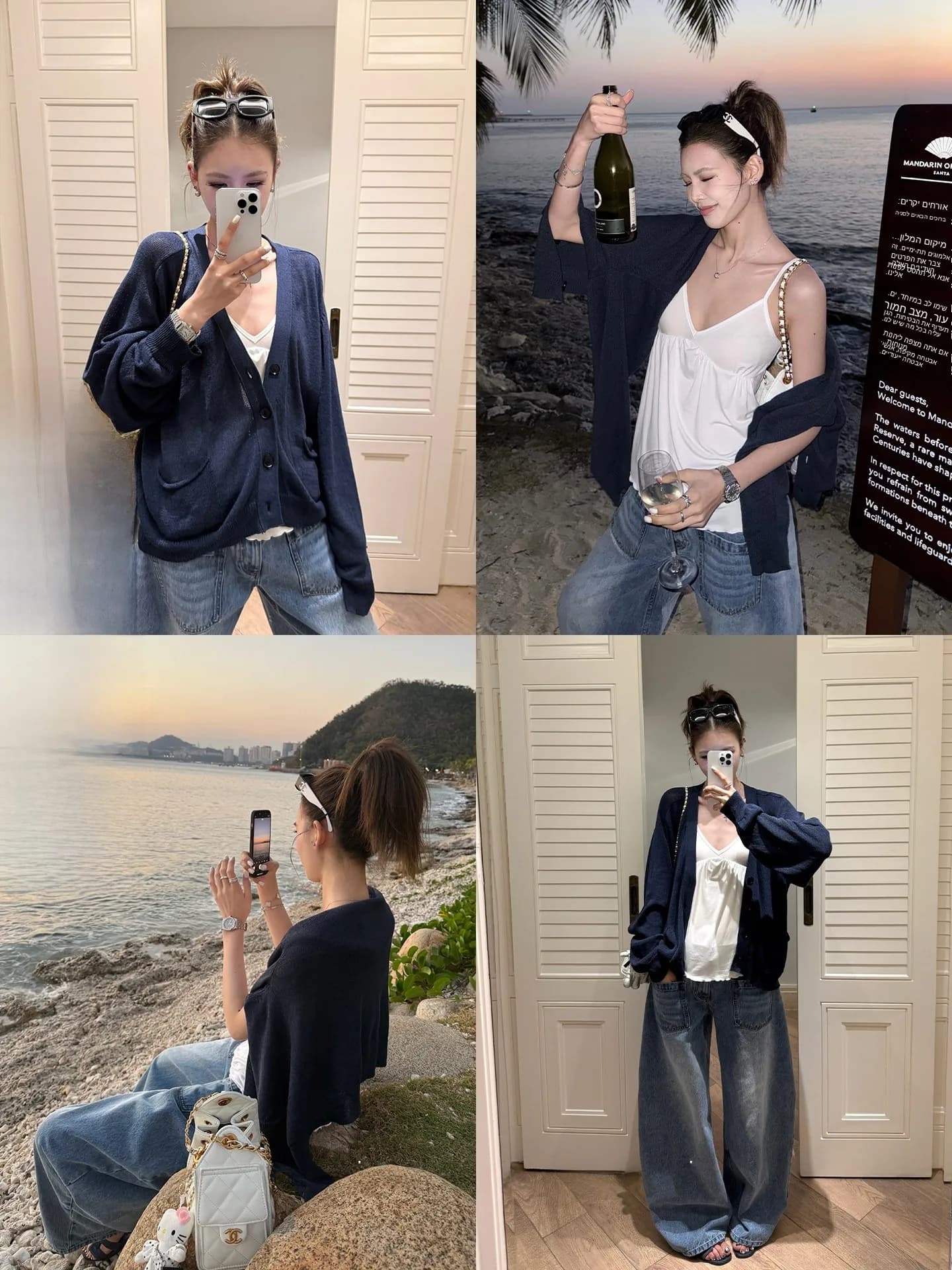 Xzichic Rylee Cardigan aperto lavorato a maglia in cotone e filato di carta da donna, top ampio, primavera estate, nuovo stile, chiusura con bottoni a maniche lunghe