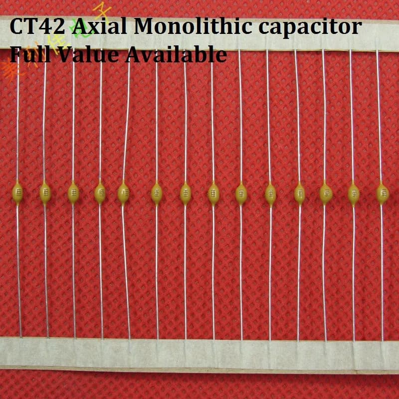 Condensatore monolitico 100PC 50V 474 223 224 105 104 103 102 1NF 10NF 100NF 22NF 220NF 470NF CT42 Axial Multistrato Ceramica
