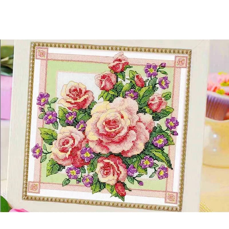 HC239 Cross Stitch Kits Stich Embroidery Cross-stitch Complete Kit Needle Arts & Craft Hobby Needlework Flower Package Hobby