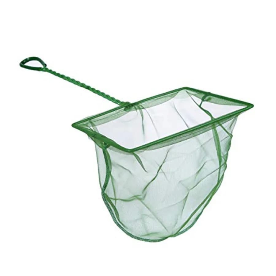 Aquarium Fishing Net Fish Tank Cleaning Tools Fine Mesh Net with Plastic Handle Green