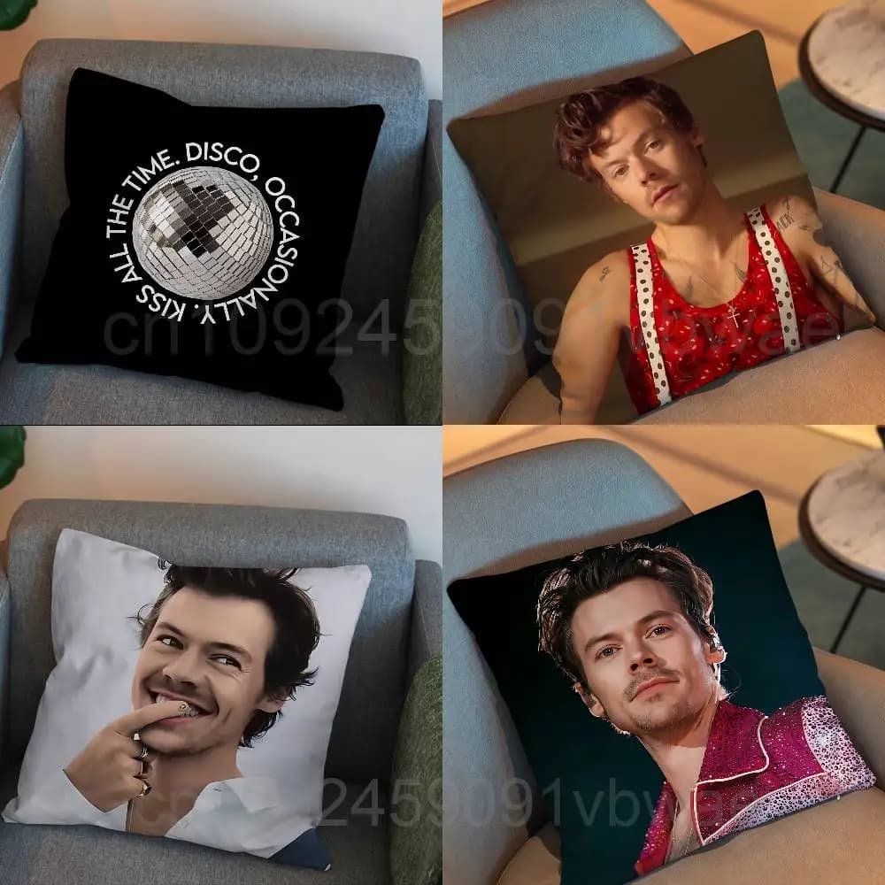 Fodera per cuscino Kiss All The Time Harry Styles, adatta per divano, auto, camera da letto, ufficio, cuscini decorativi