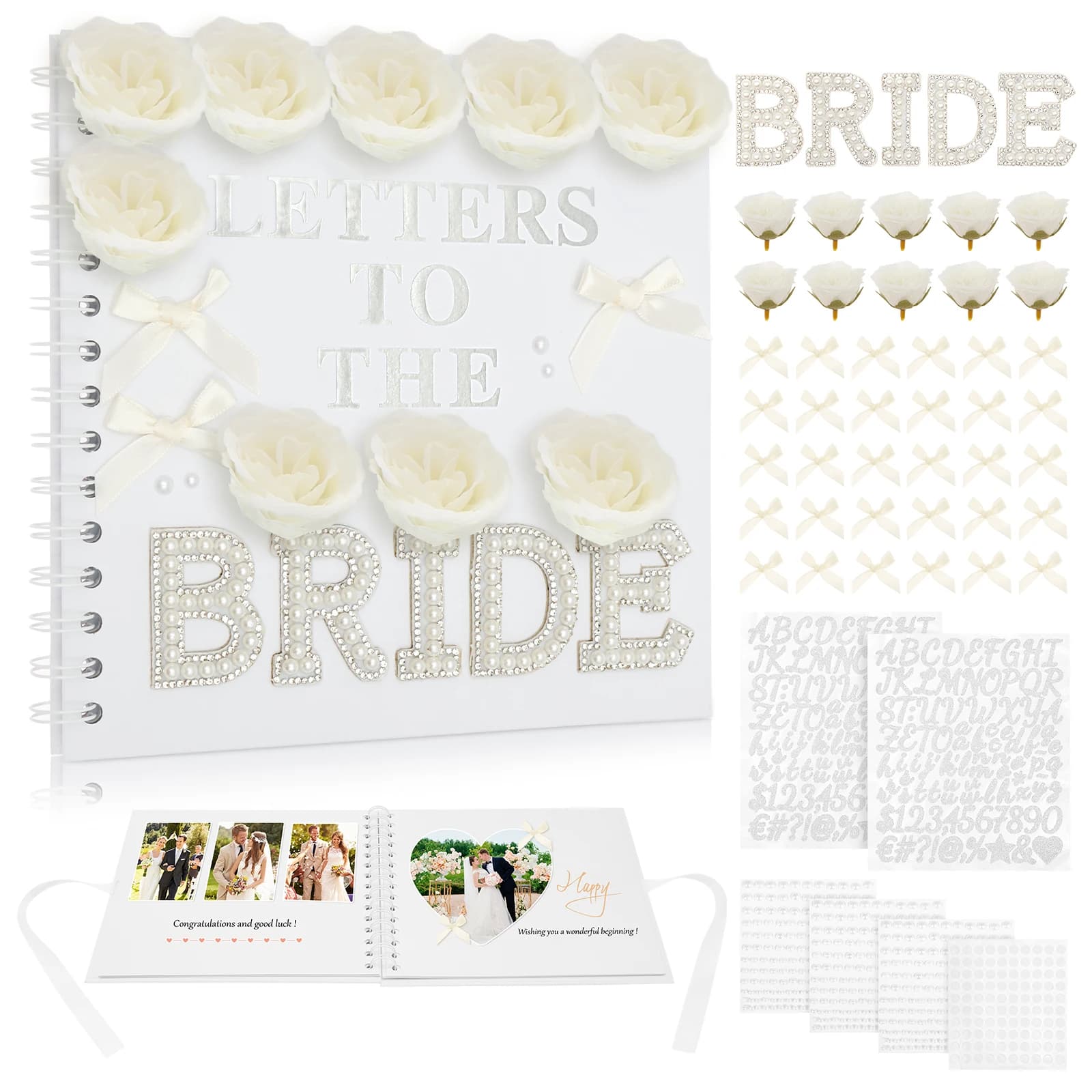 Letters to the Bride Scrapbook Kit DIY Custom Bride Wedding Memory Book Scrapbook Album for Bride Keepsake Bridal Shower Present