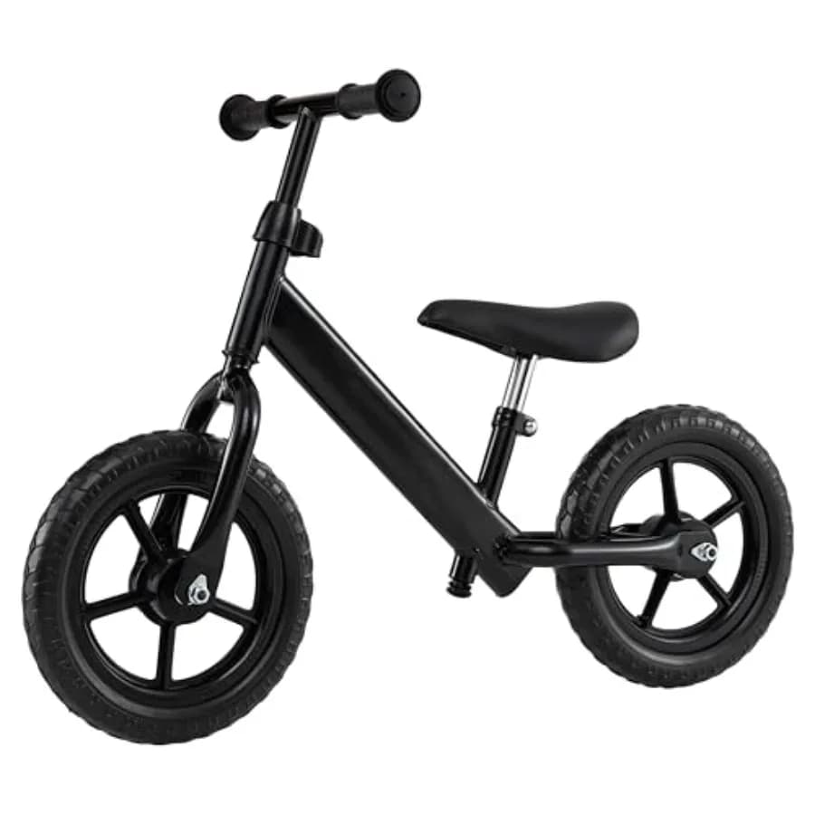 Bicicletta Senza Pedali per Bambini 11 Pollici con Sedile Imbottito Regolabile e Manubrio, Telaio in Acciaio Ultra Leggero, Bici da Equilibrio per Neonati