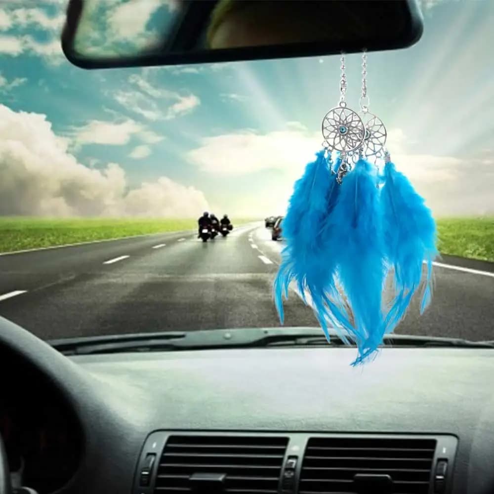 Mini Adornment Decoration Home Handmade Wall Hanging Rearview Mirror Wind Chimes Feather Dreamcatcher Dream Catcher Car Pendant