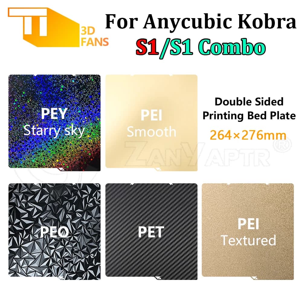 264x276 Per Anycubic Kobra S1 Piastra Pei Lenzuolo Strutturato Kobra S1 Combo Piastra di Costruzione Double Sided Kobra S1 Hotend Kobra S1C 3d Letto