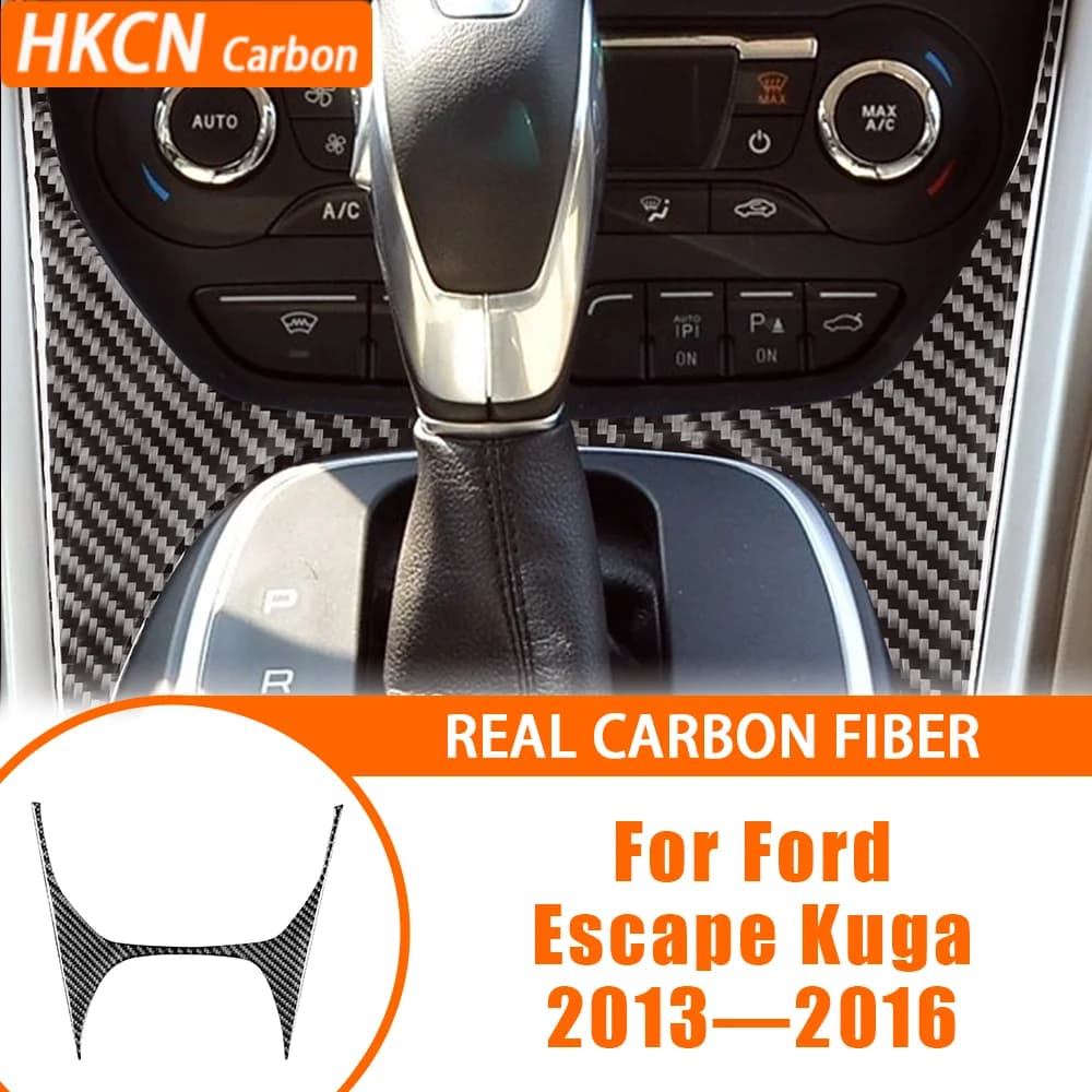 For Ford Escape Kuga 2013—2016 Car Accessories Carbon Fiber Central Console Upper Panel Interior Cover Trim Wall decal Edit