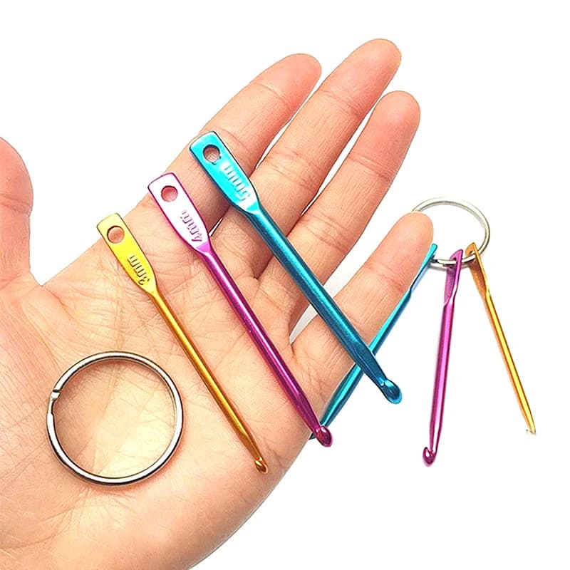 [HGPD] Nuovo Set di 3 Mini Uncinetti in Alluminio Multicolore per Lavori a Maglia e Fai-da-Te [GPD]