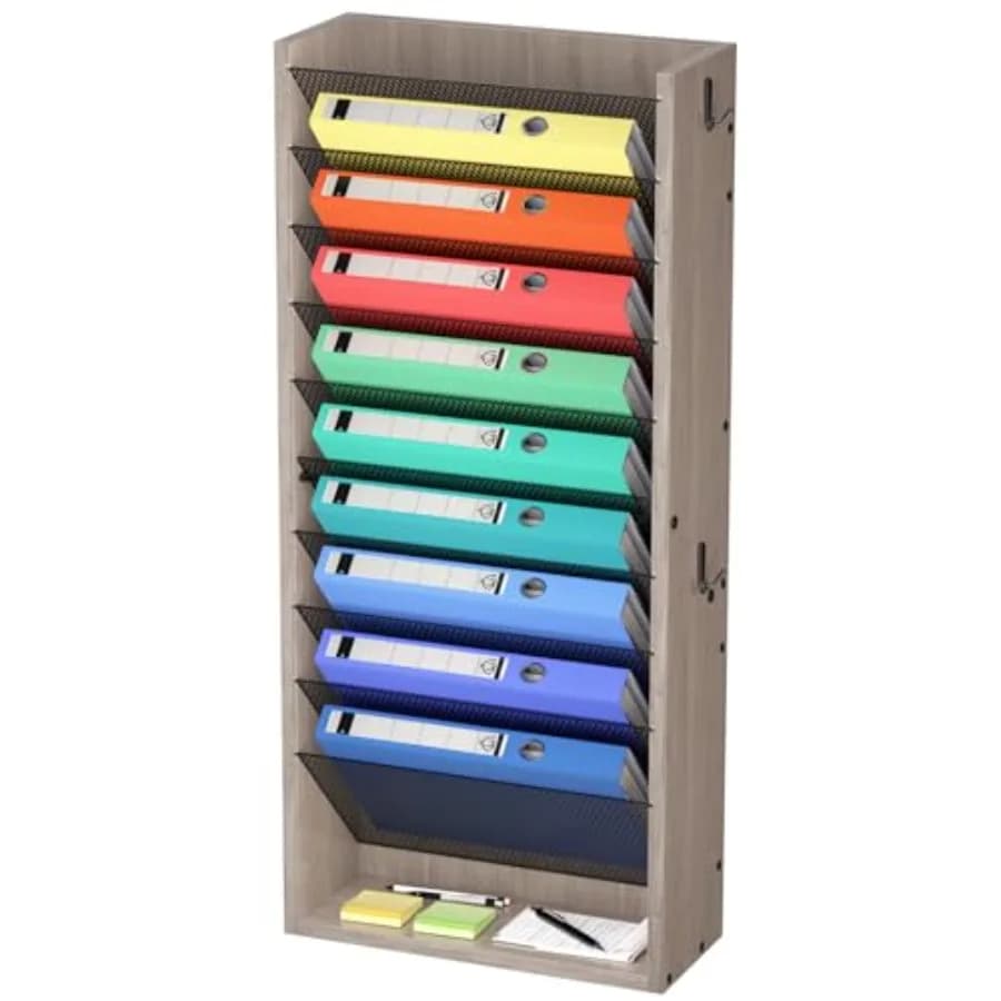 Organizzatore per Posta da Parete con 4 Ganci, Portadocumenti da Muro per Fogli, Cartelle, Documenti, Fatture, Riviste L