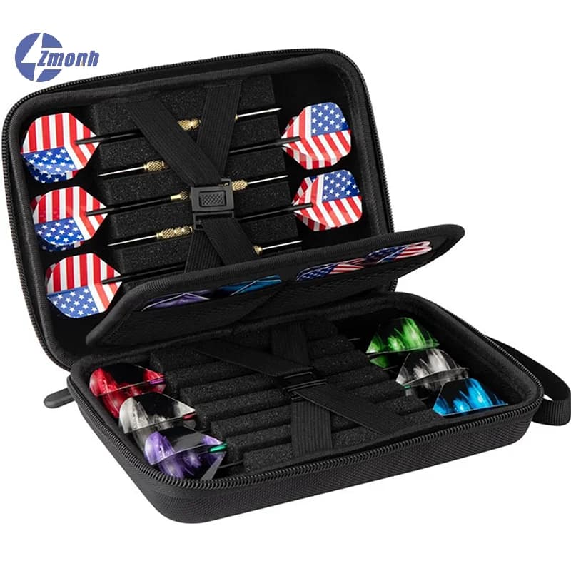 New！Dart Case Holder Bag For 12 Pcs Steel And Soft Tip Darts Set Storage Organizer Holds 12 Darts And Tips (Case Only)