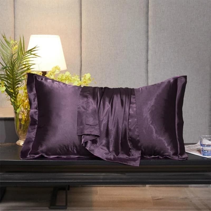 K3NA 1Pc 55x85cm Imitation Silk Satin Pillowcase Modern Simple Color Smooth Single Pillow for Case Cooling