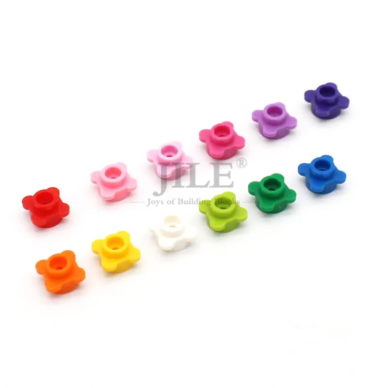 500 pz Moc Piastra Rotonda 1x1 con Bordo Fiore 4 Manopole Petali 33291 Pianta Giardino Vista Building Blocks Mattoni Compatibile Assembla