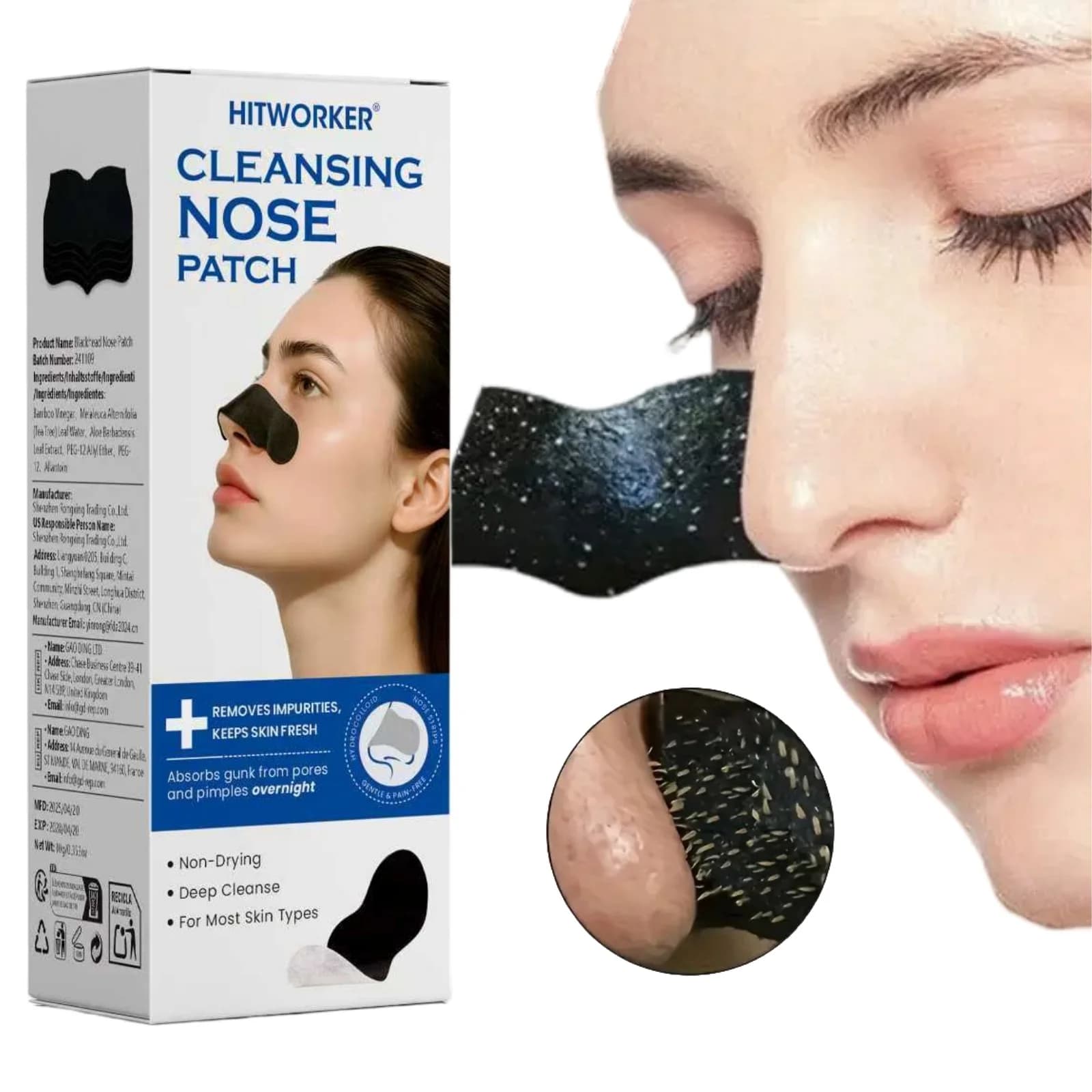 Alcohol-Free Nose Cleaning Strips – Deep Cleansing Pore Patches for Excess Oil Removal Refined Skin, Mild Fragrance-Free
