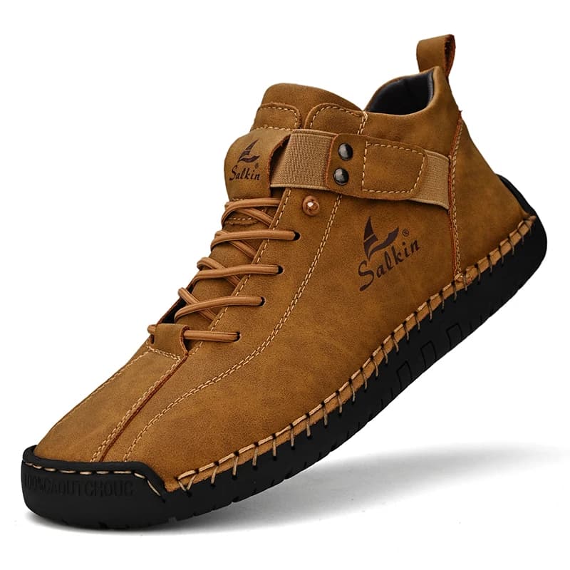 TEARKER Nuove Scarpe Casual da Uomo in Pelle Fatte a Mano 2026, Sneakers Traspiranti in Pelle, Stivaletti da Uomo per Esterni
