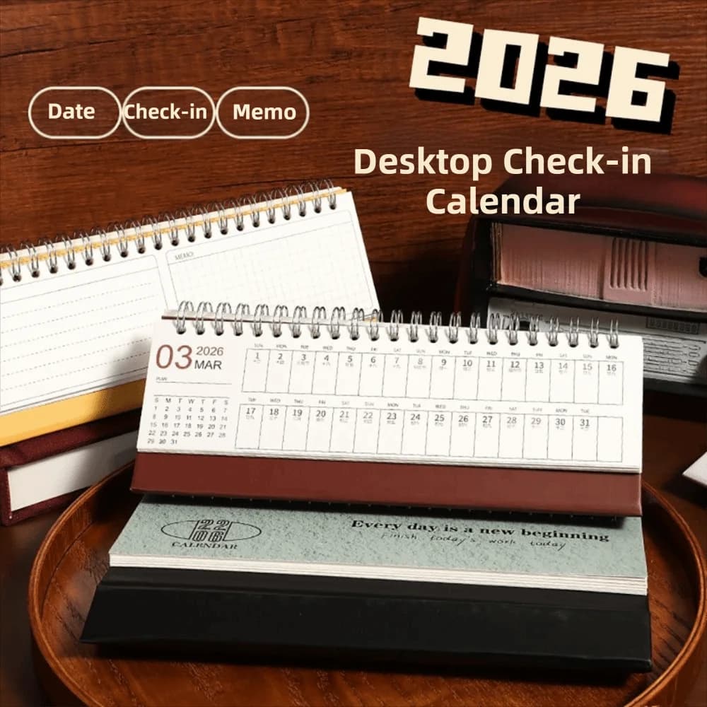 Calendario da Tavolo 2026, Formato Portatile, Decorazione da Scrivania, Pianificatore Mensile, Stile Semplice, Quaderno per Appunti, Lavoro e Studio