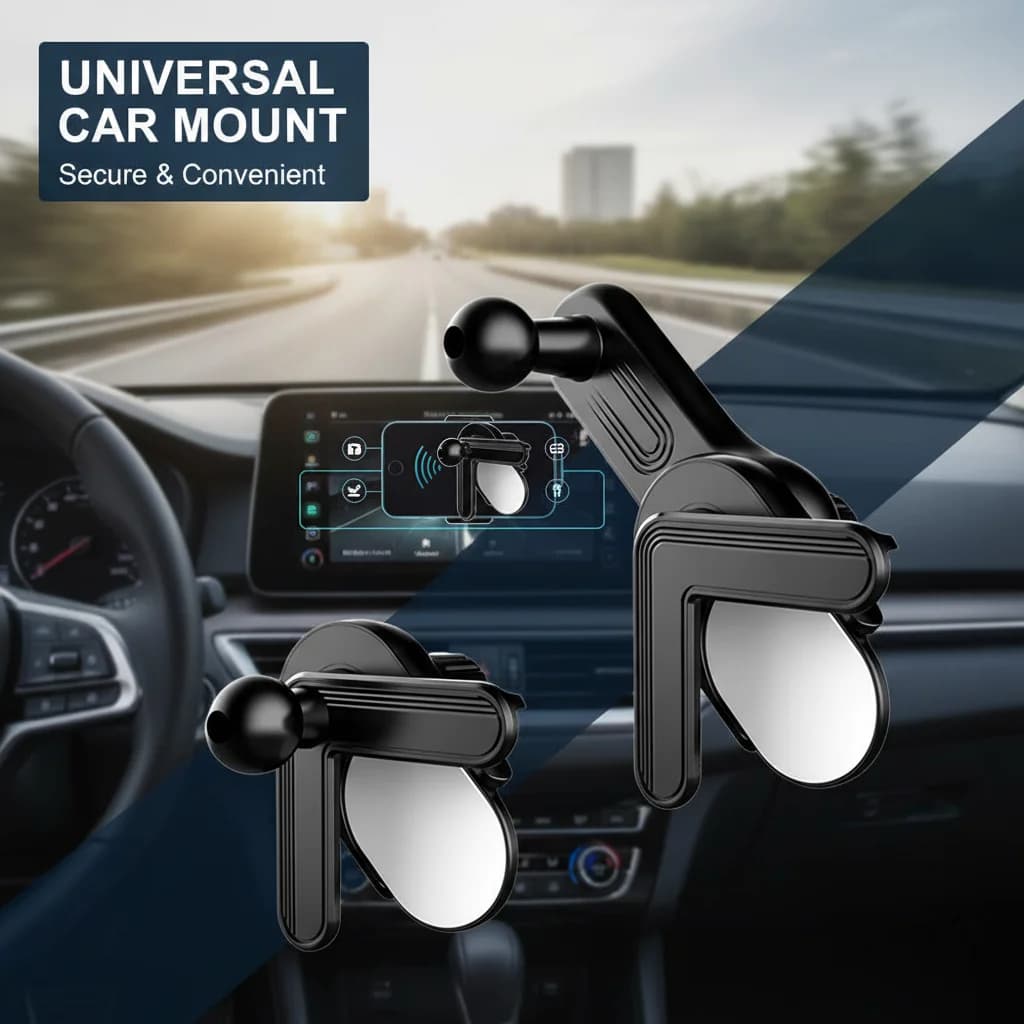 Supporto Universale per Schermo Auto con Base a Sfera da 16mm - Supporto Regolabile per GPS e Telefono, Accessori Interni Auto
