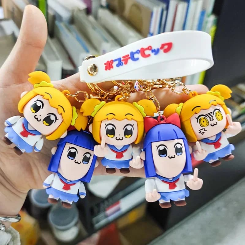 Portachiavi Anime Pop Team Epic, Graziosi Charm Pop Pipi in Gomma, Accessori Gioielli, Regali per Amici