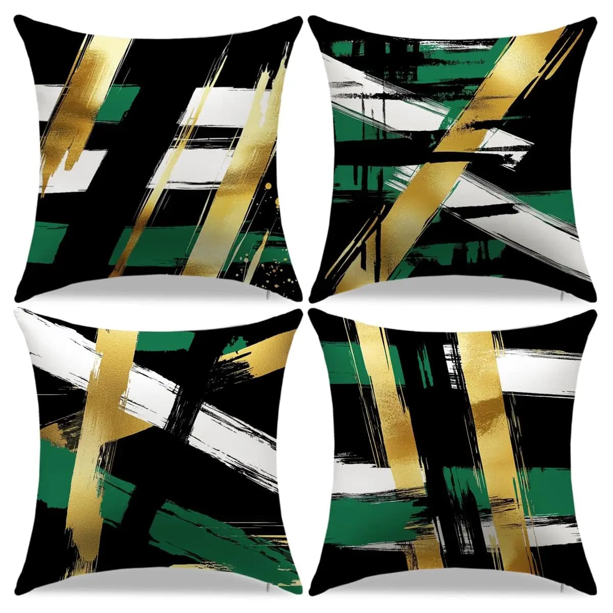 Decorazioni per la casa Fodere per cuscini con motivo moderno astratto oro verde Fodere per cuscini con motivo adatto per divano, camera da letto, auto