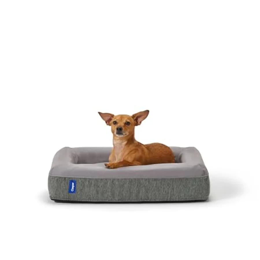 Cuccia per cani in peluche con memory foam, piccola, grigia, 66 cm (L) x 48 cm (L) x 15 cm (H)