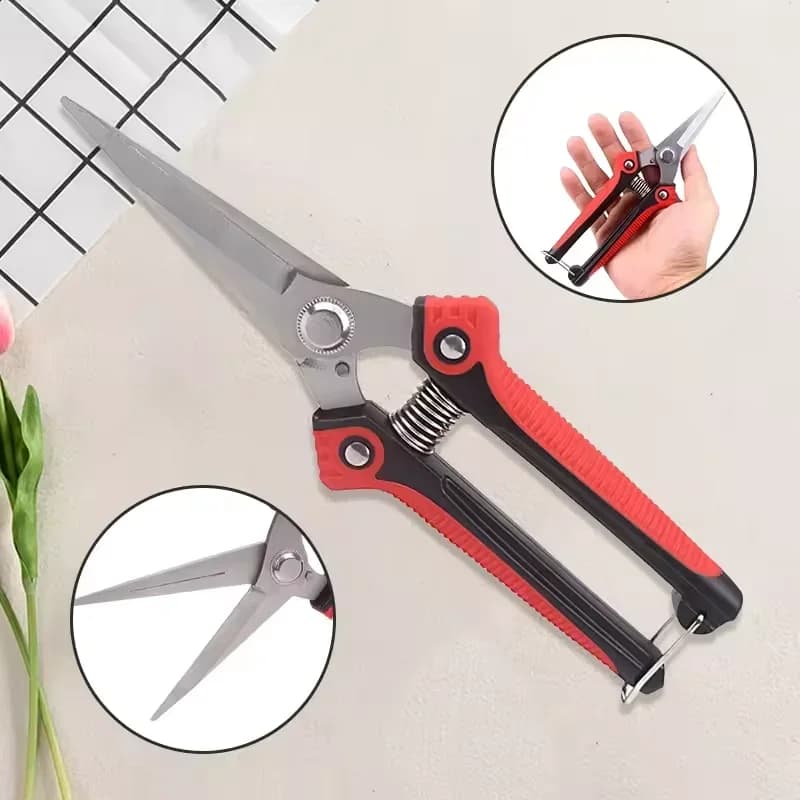 1PC Pruning Shear Branch Scissors Stainless Steel Non-Slip Handle Sharp Pruning for Household Garden Fruit Tree Trimming Tools