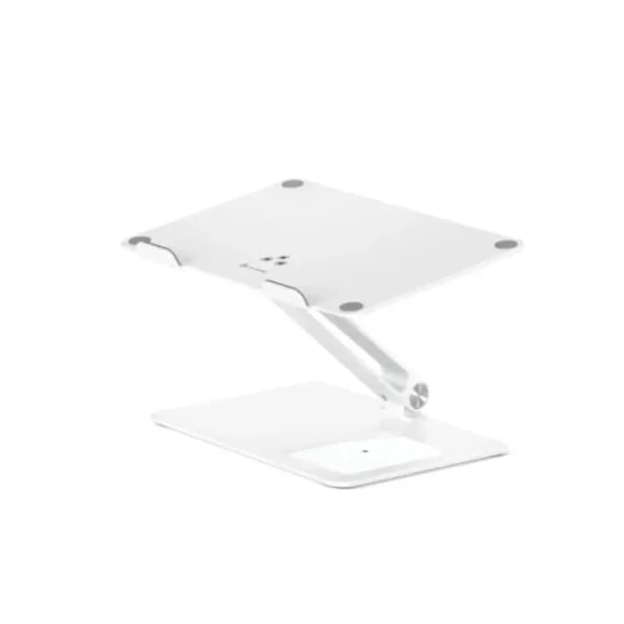 Elite Power Laptop Stand with 10W Wireless Charger, USB-C Powered Aluminum Laptop Riser, Compatible with Qi-Enabled Devices, De