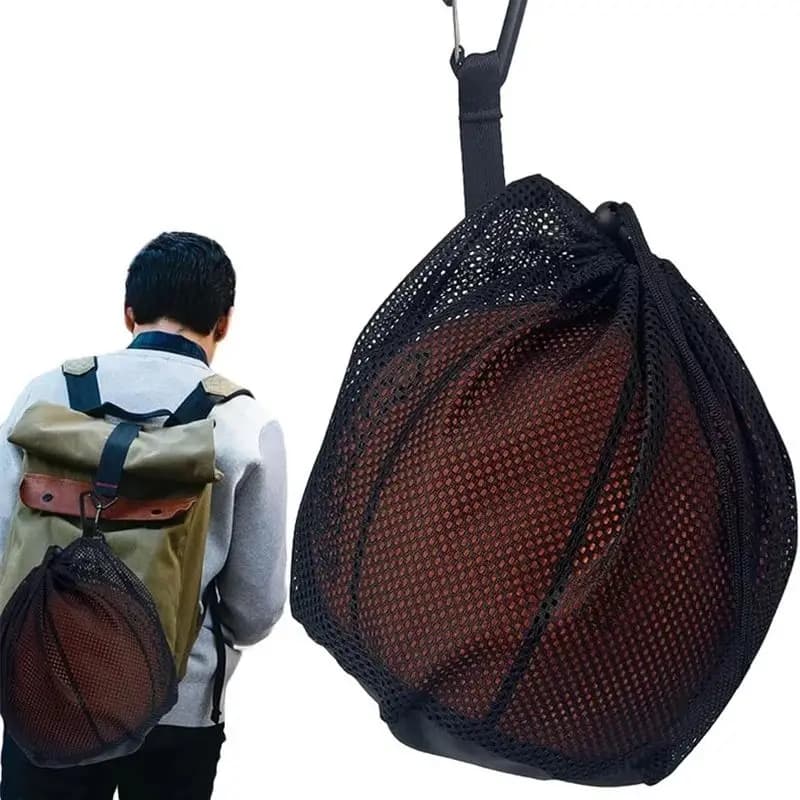 Borsa a Rete Portatile con Coulisse per Allenamento di Squadra di Basket, Calcio, Pallavolo, Borsa Porta Palloni per Sport all'Aperto e Viaggi