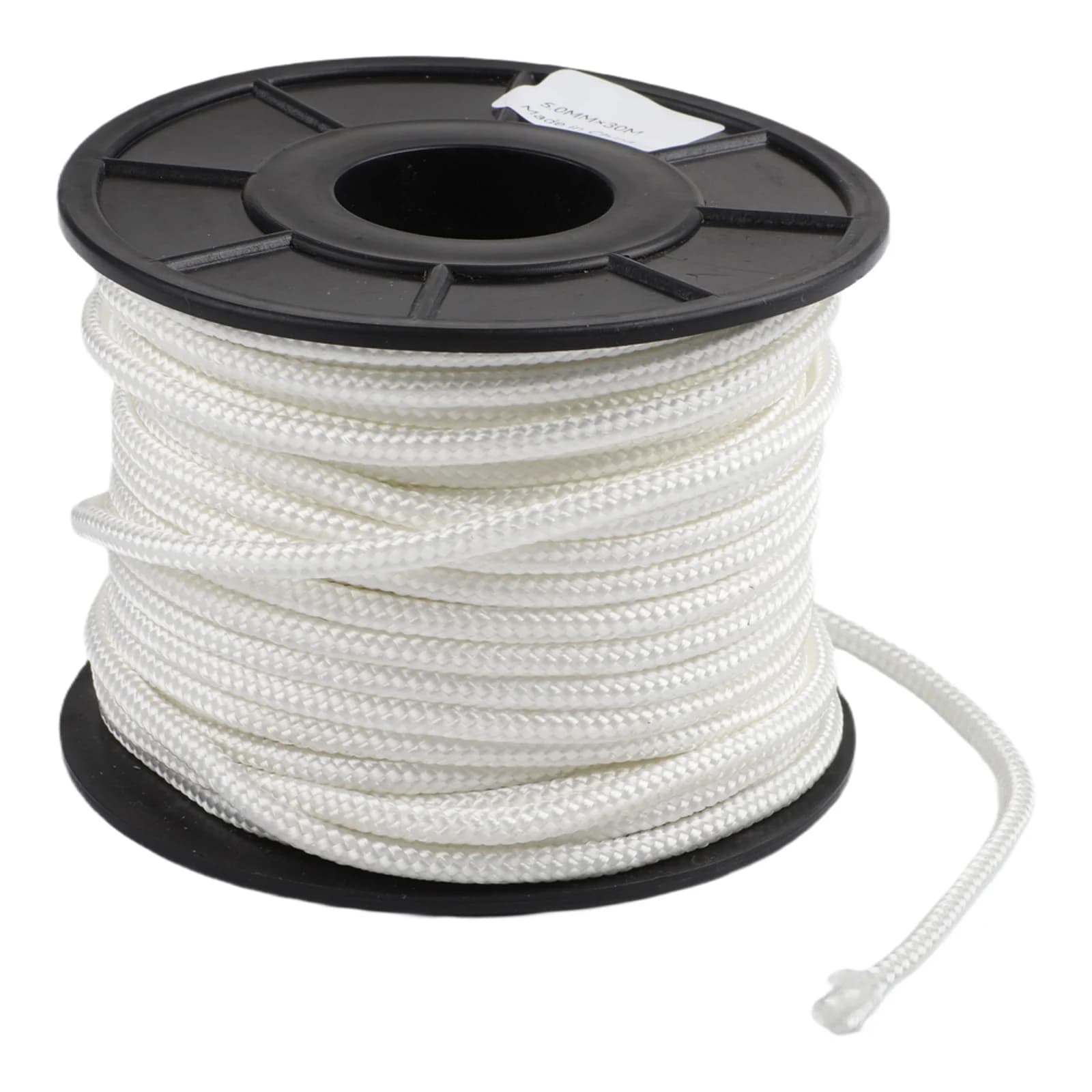 Corda di avviamento a spirale in nylon da 30 m, 5 mm, per tosaerba, motoseghe, decespugliatori, macchine - Corda di avviamento bianca