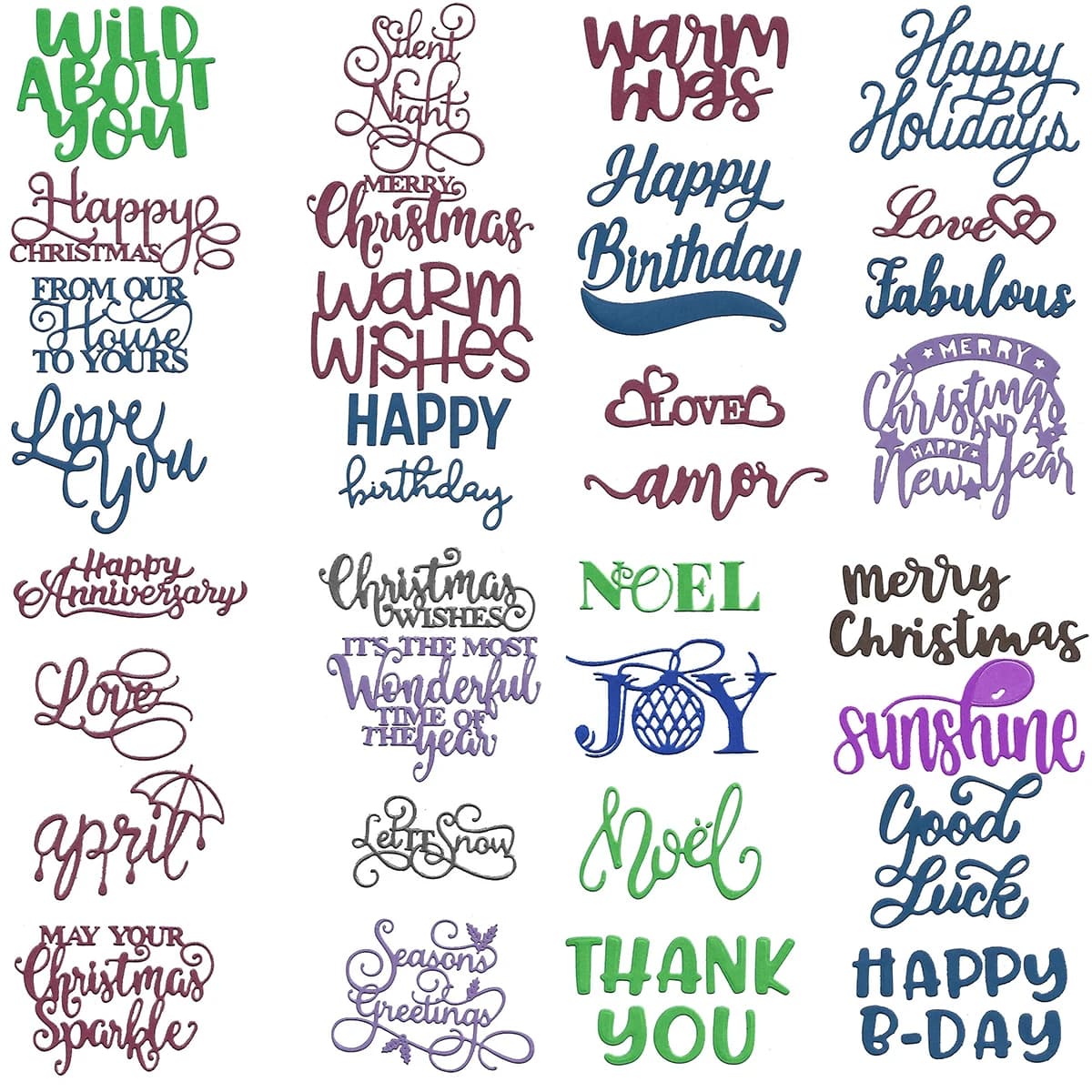 DIY cutting die for Christmas Season scrapbook album 3D greeting card decoration Creative Greetings Text 2024 Newcomer