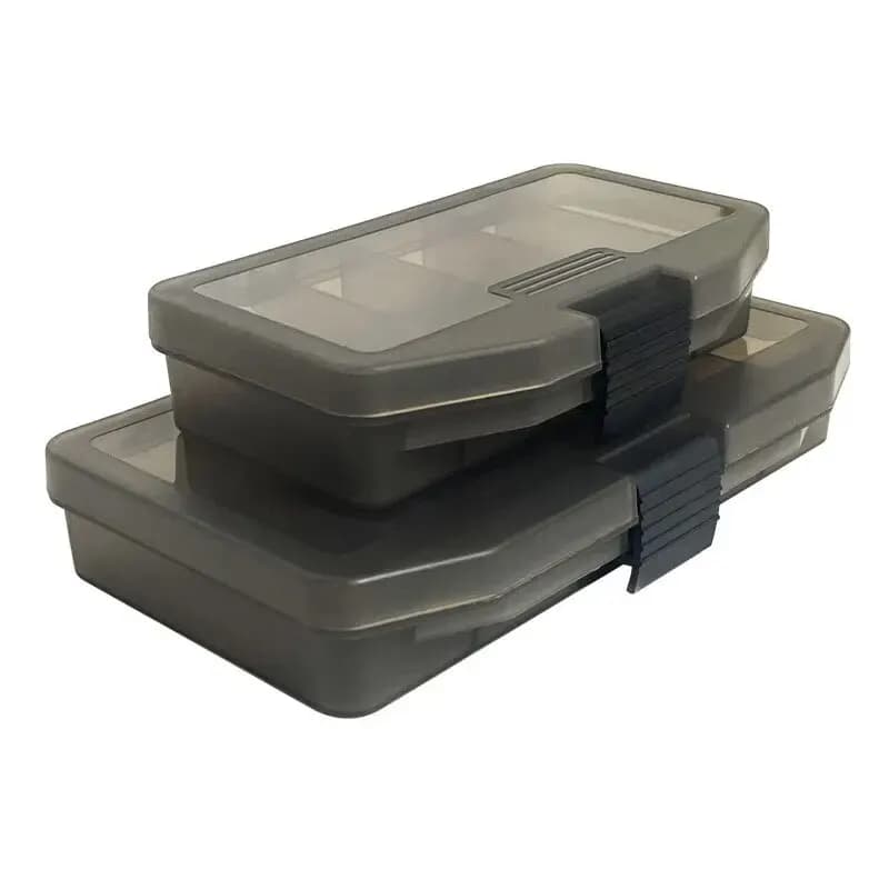BURLE Grey Visible Plastic Fishing Tackle Lure Bait Hooks Tackle Accessory Storage Box