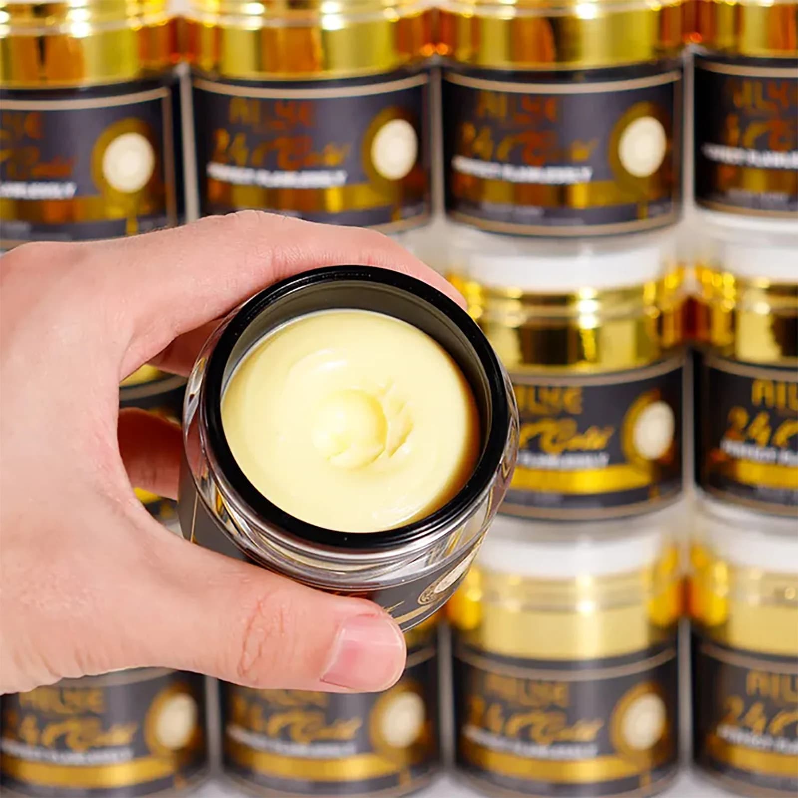 Ailke 24K Gold Crema al collagene Rimozione delle articolazioni Macchia scura Forte sbiancamento viso Set per la cura della pelle antietà