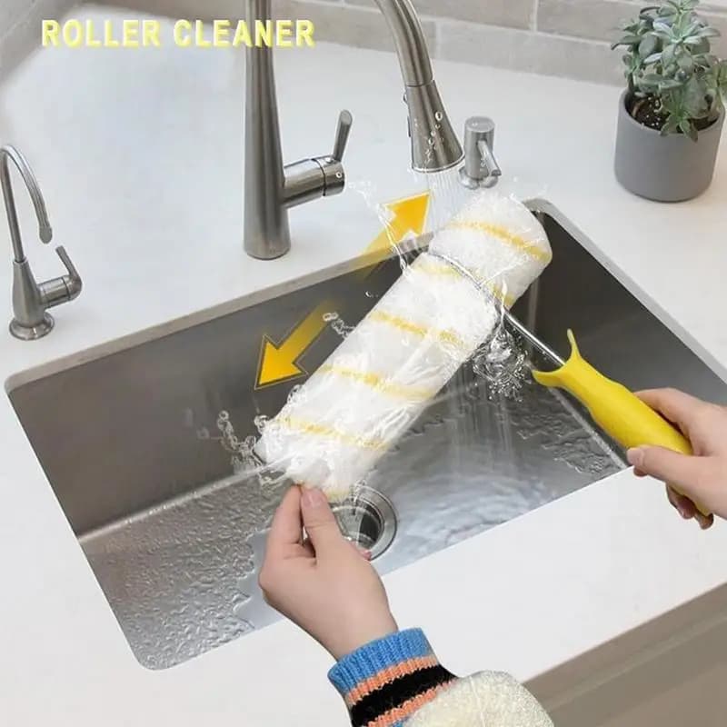 Kit rullo di vernice Kit di vernice per pittura domestica Pennello per bordi ergonomico a prova di pelucchi con asta di prolunga e vassoio per texture