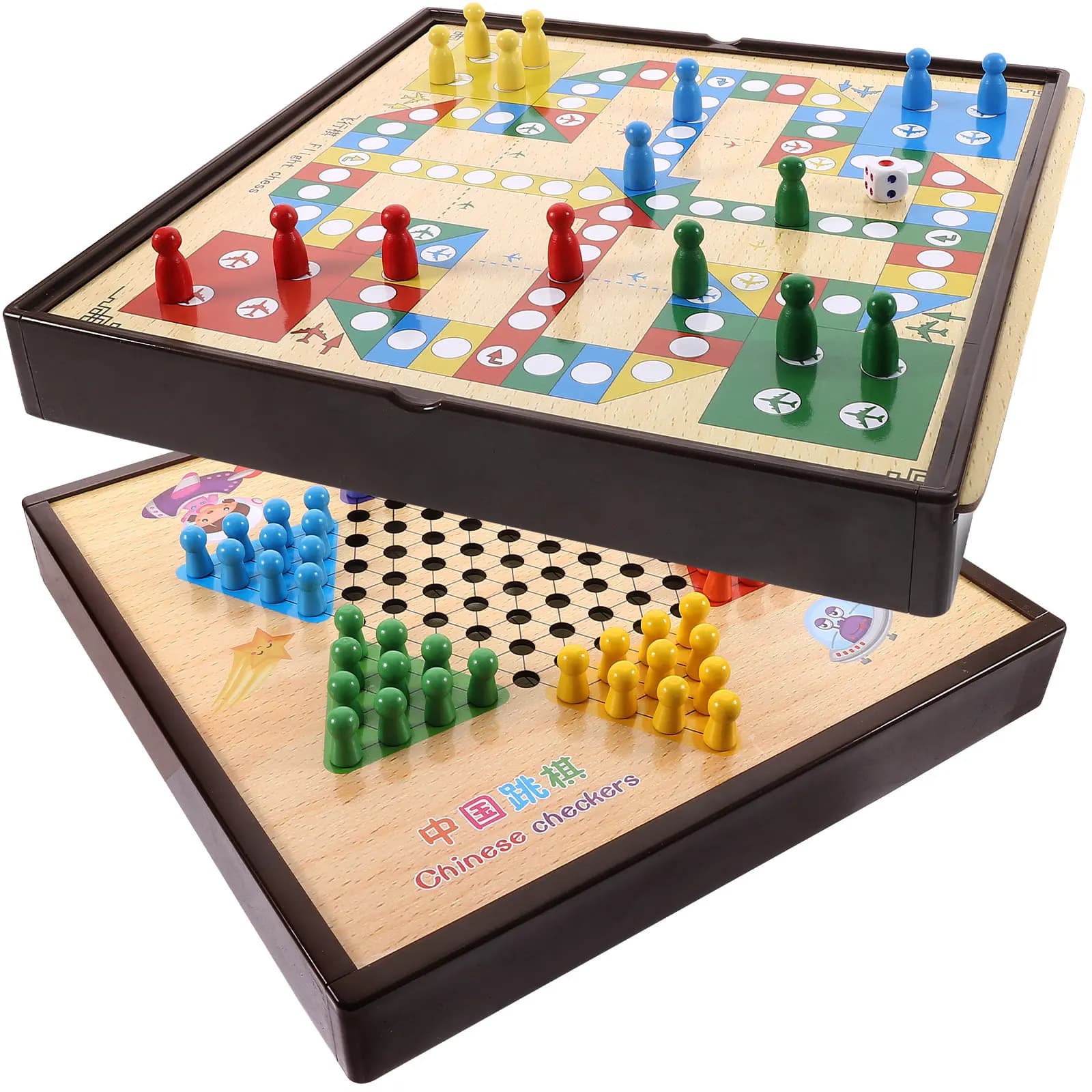 Gioco di Scacchi in Legno per Bambini, Gioco da Tavolo Educativo, Giocattolo Portatile da Viaggio, Set di Apprendimento Compatto, Regalo Multiuso per Feste