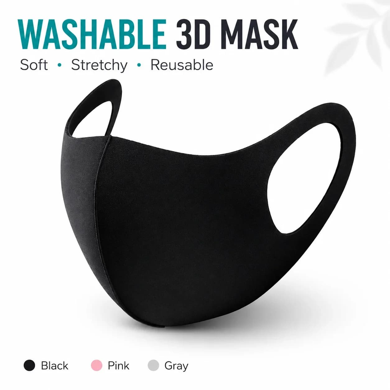 3D black face mask, frozen silk mask, spring and summer dust mask, washable and reusable, unisex mask for adults/protective mask for outdoor travel