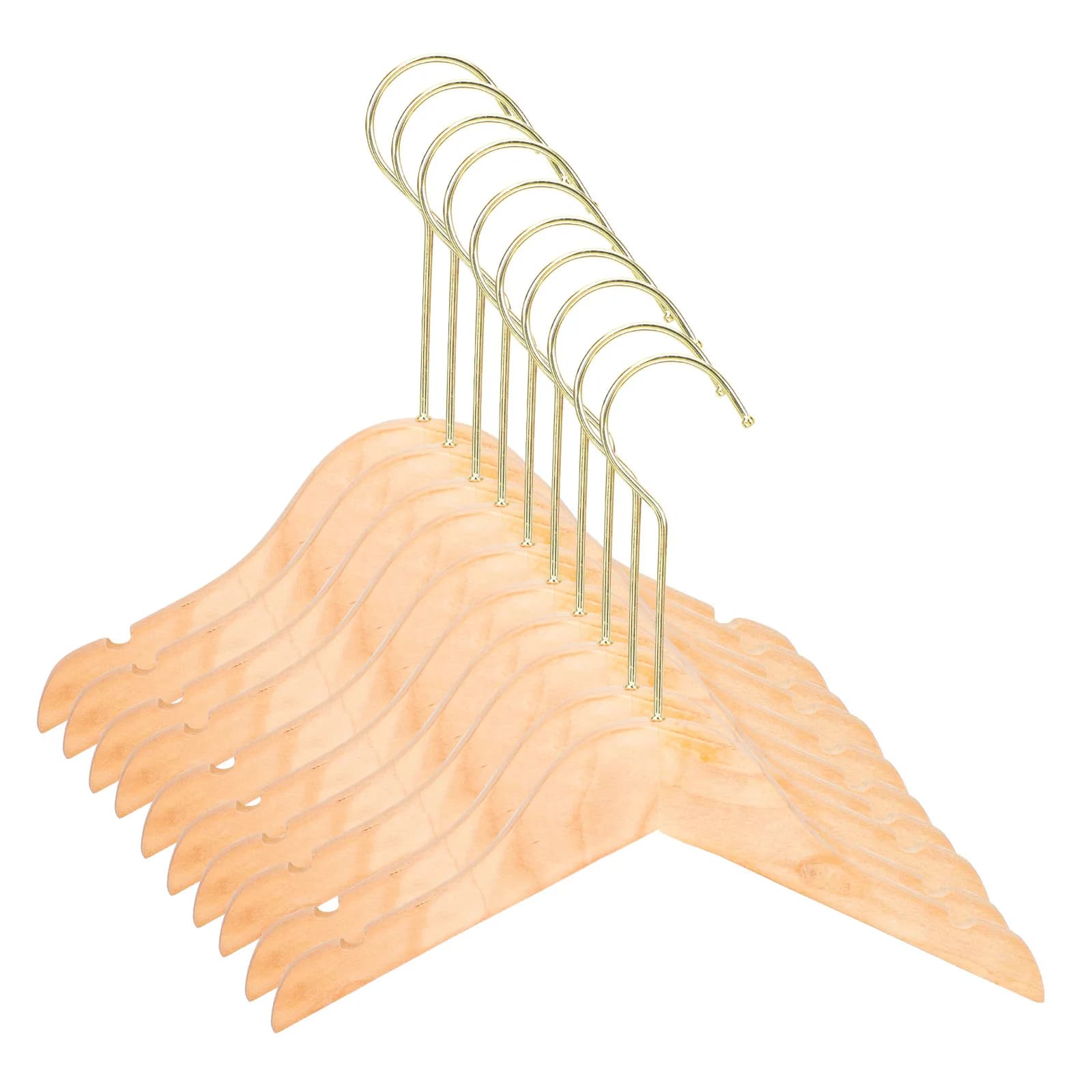 10Pcs Solid Wood Children's Clothes Hangers Smooth Non-Slip Kids Coat Hangers Home Clothes Drying Organization