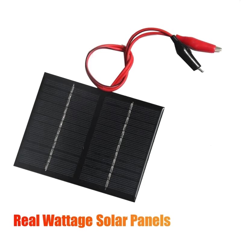 Pannello solare policristallino del sistema di ricarica della batteria da 1 pz con clip per piccoli elettrodomestici