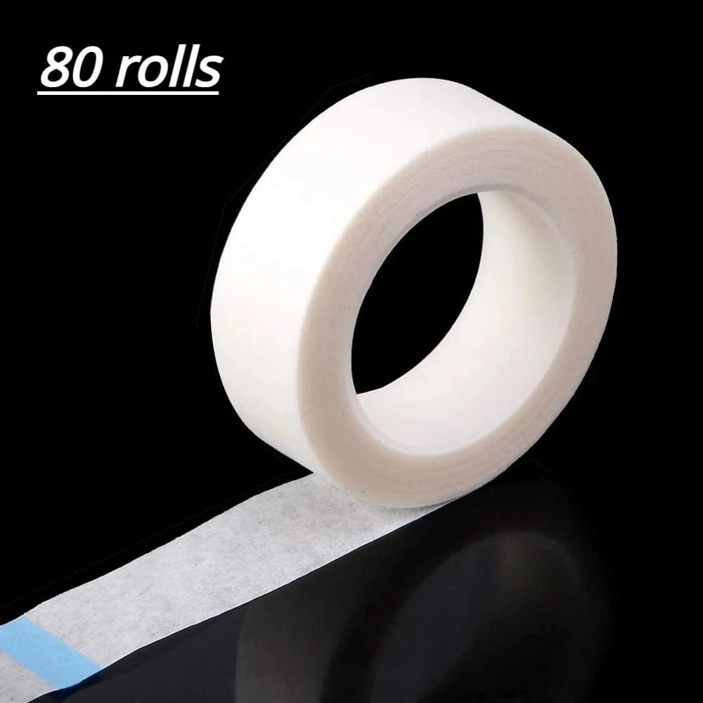 80 pieces Nonwoven Fabric Adhesive Tape Breathable For Eyelash Extension Paper Tape Under Eyes For Makeup Patch Tools