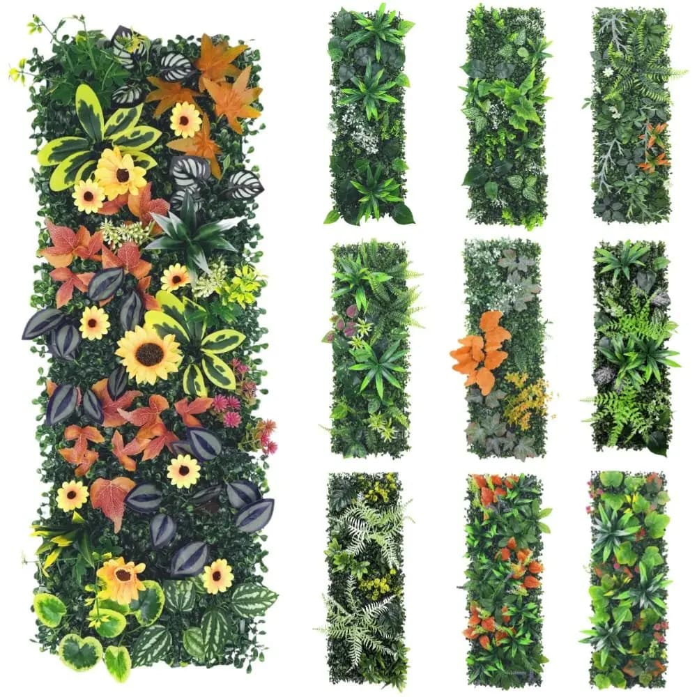 DIY Artificial Plant Wall Panel Flower 75x25cm Simulation Maple Plant Sheet Durable Green Artificial Fern Grass
