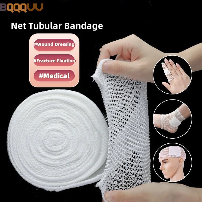 1 Rotolo di Benda Elastica Tubolare in Rete, Traspirante, Estensibile, per Fissaggio e Contenimento di Medicazioni, per Polso, Gomito, Ginocchio, Caviglia, Adulti