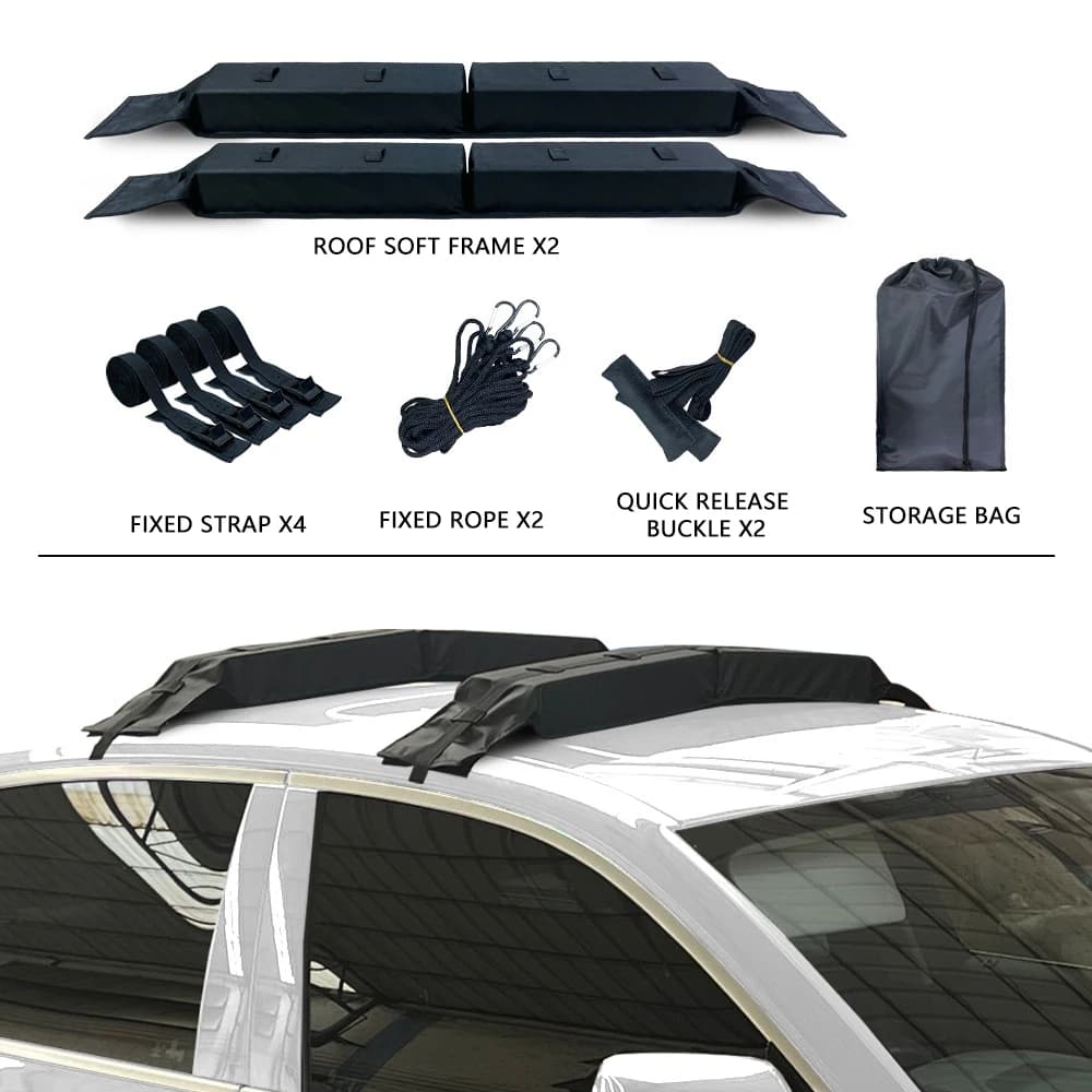 Cuscinetti morbidi universali per bagagli sul tetto dell'auto per kayak/Sup/Paddleboard/canoa/snowboard/vento rack per tavole da surf per auto