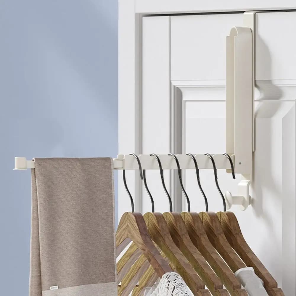 Door hanger in Aluminium Alloy Without Drilling, Folding Folding Drying with Retractable Rod