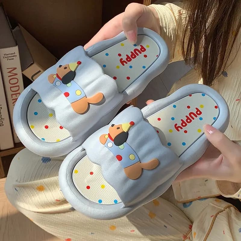Slippers for women's hot dogs in cartoon: soft summer sandals anti-slip for interiors/externals, nice home shoes for couple