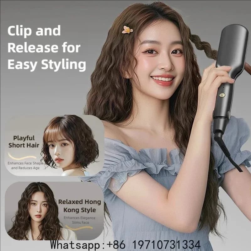 10mm Wave Curling Iron V-Shaped Wool Curling Iron Rapid Heating Five-Level Temperature Control Egg Roll Curling Iron
