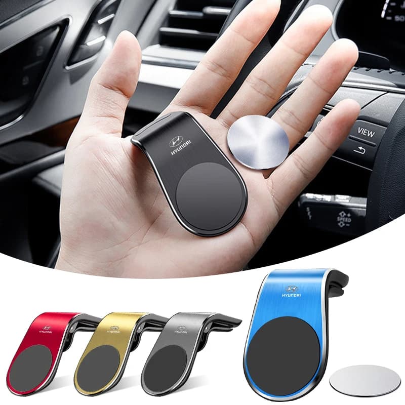 Supporto Magnetico a L per Telefono/GPS da Auto con Emblema, Dedicato per Hyundai Tucson IX35 I30 I20 Kona Coupe Veloster I40 Getz