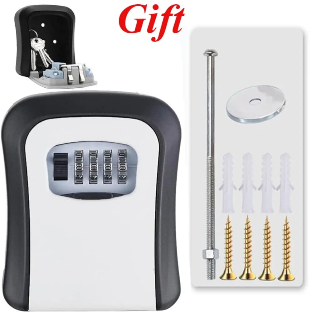 Key Safe Wall Mounted Waterproof Lock Box Security Key Box with Resettable 4 Digit Combination Heavy Duty Key Cabinet Outdoor