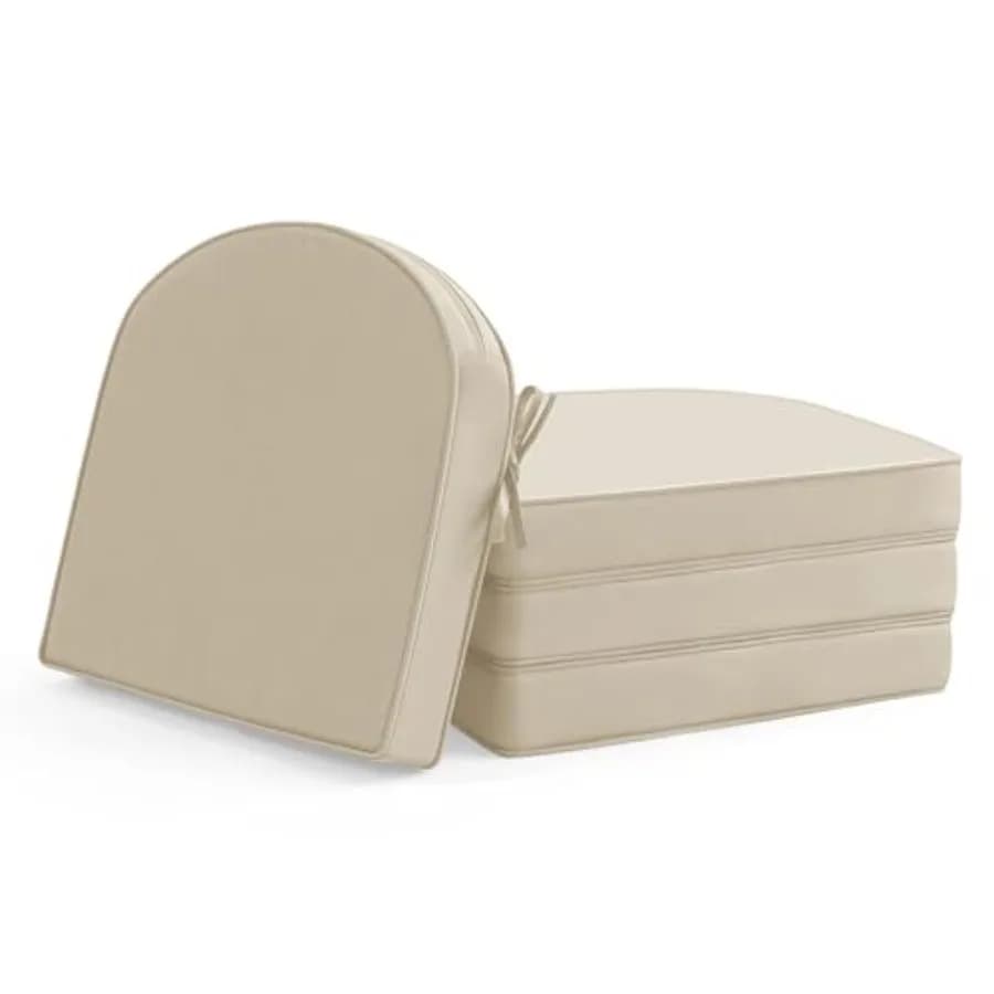 Set di 4 cuscini per sedie da esterno: cuscini impermeabili e resistenti allo sbiadimento per mobili da giardino - 17 x 16 x 2 cm, angoli arrotondati antiscivolo