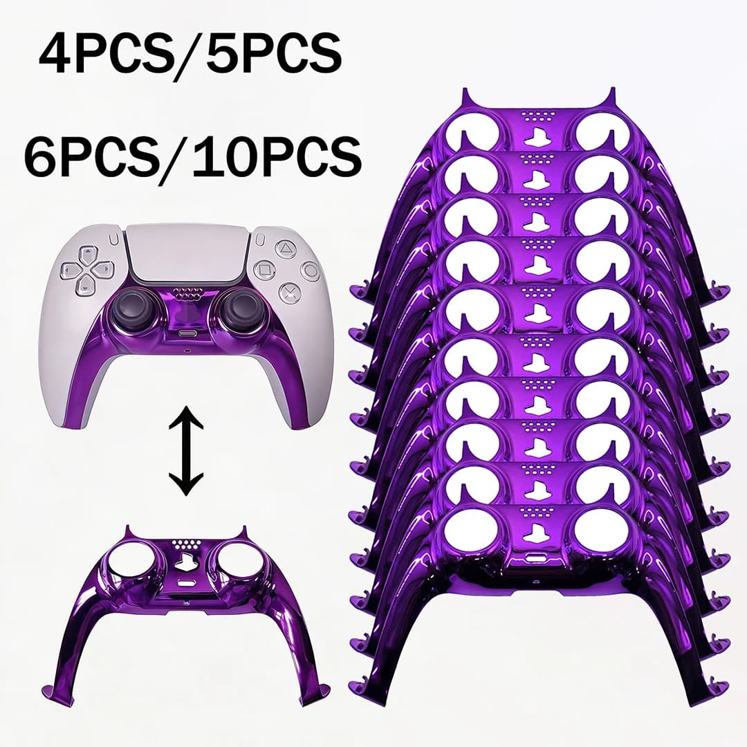 4/5/6/10 Pezzi per Controller PS5, Striscia Decorativa Superficie Lucida Viola, Guscio Protettivo Sostitutivo per Controller di Gioco, Accessori