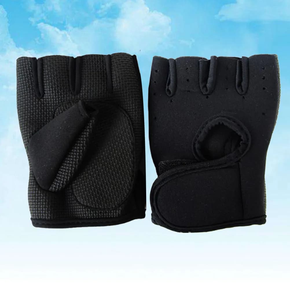 Cycling Gloves Black Size M Half-Finger Weightlifting Training Fitness Gym Sports Antiskid Breathable Gloves Adjustable Buckle