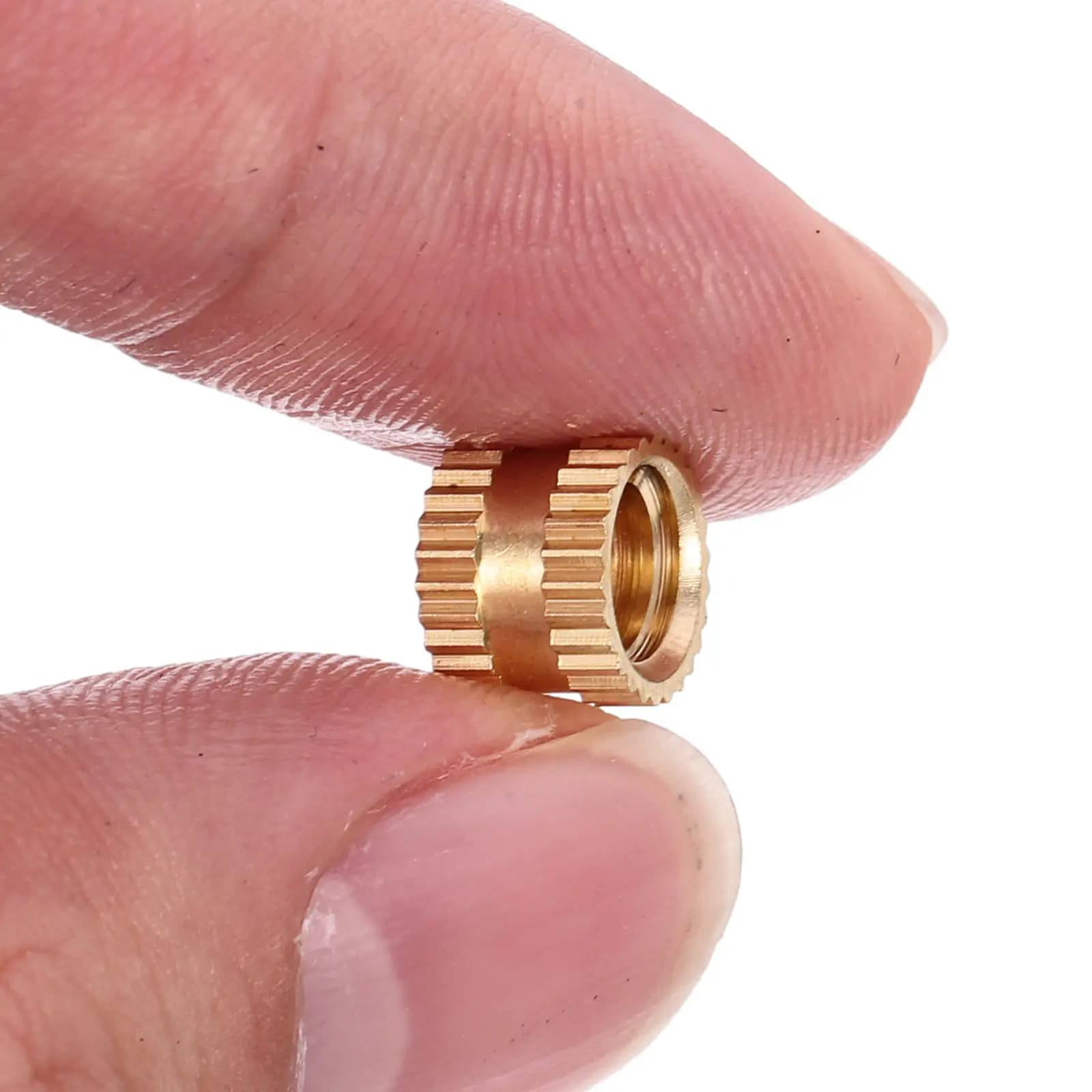 20Pcs Yellow Brass Nut Heat Set Insert Female Threaded Insert for Plastic Wood 8x6mm Embedment Nuts for 3D Printers Injection