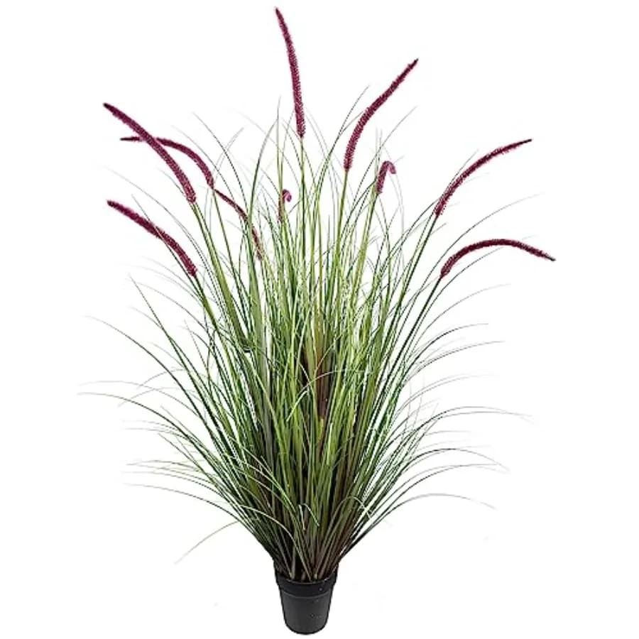 Pianta Artificiale 47 Pollici, 1 Pezzo, Alta Pianta di Erba Artificiale, Piante Finte per Interni, Decorazione Casa, Piante e Fiori Artificiali in Vaso