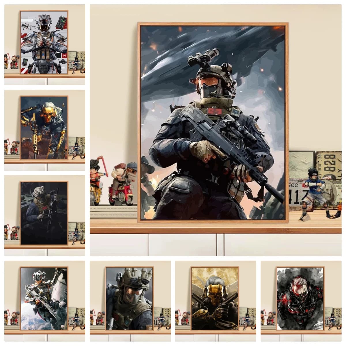 Game Character Modern Canvas Oil Painting Paint by Numbers for Living Room Bedroom Home Decor Frameless